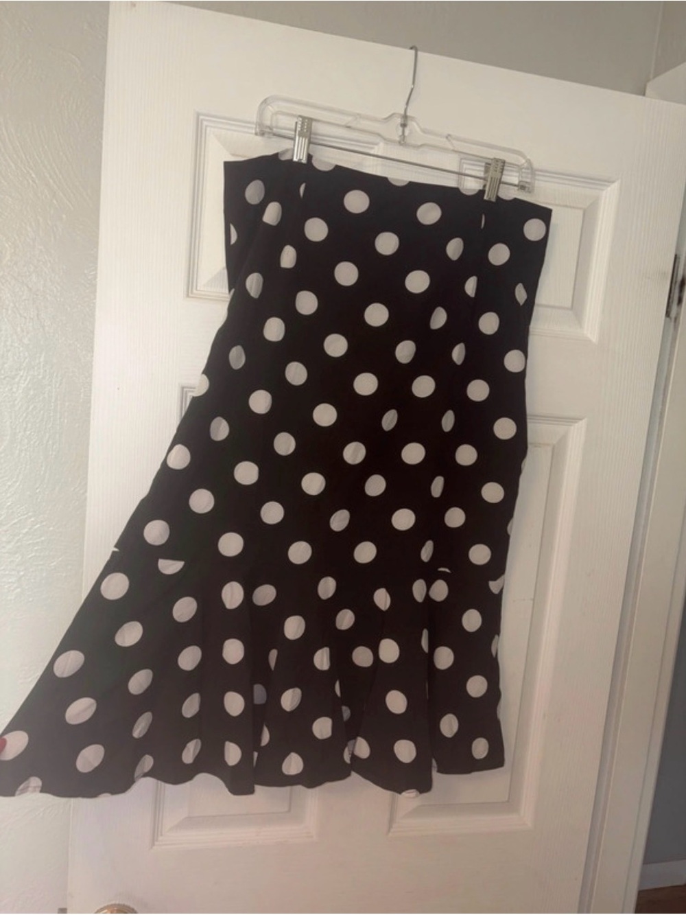 Black & White Polka Dot Flare Skirt